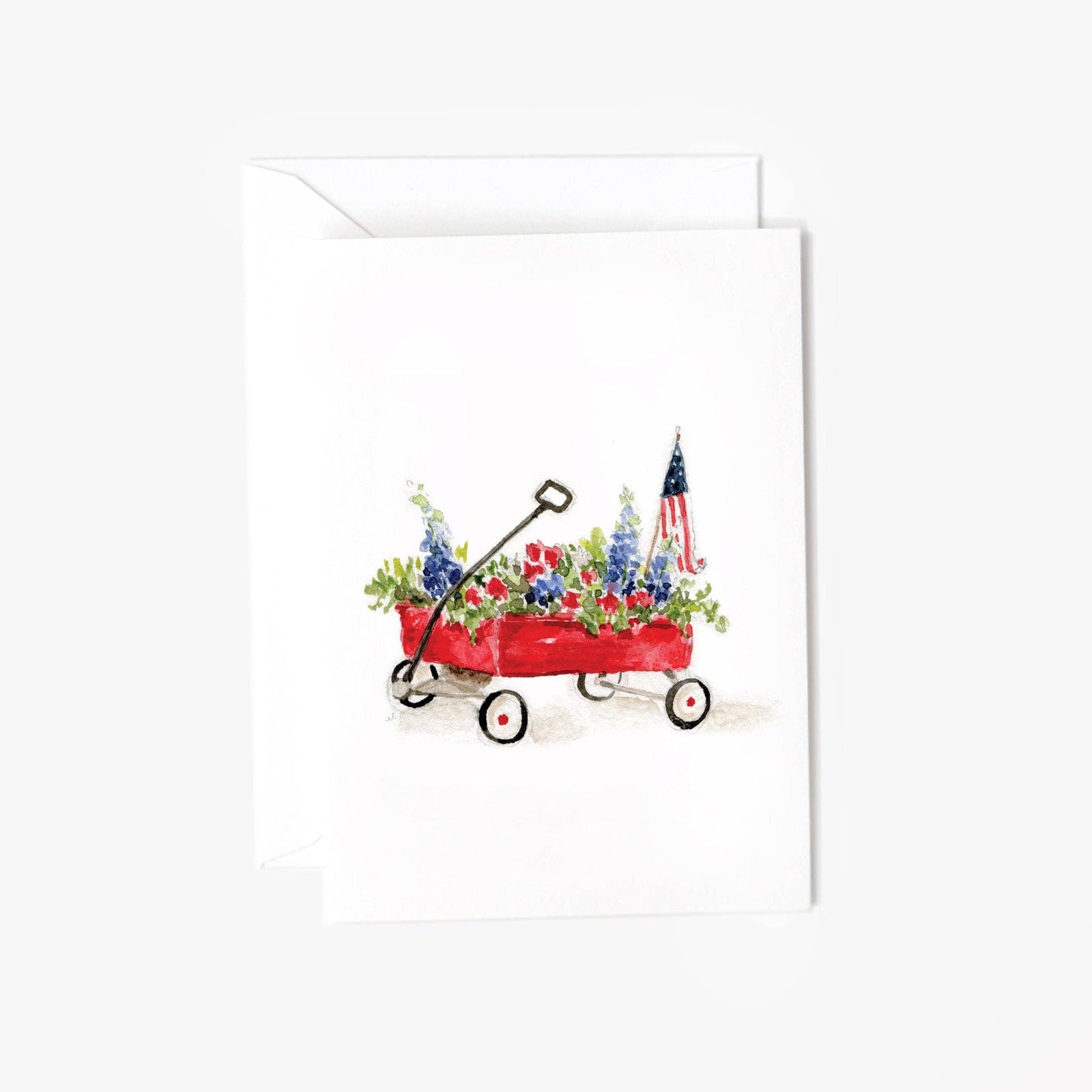 Red wagon mini enclosure notecard - The Preppy Bunny