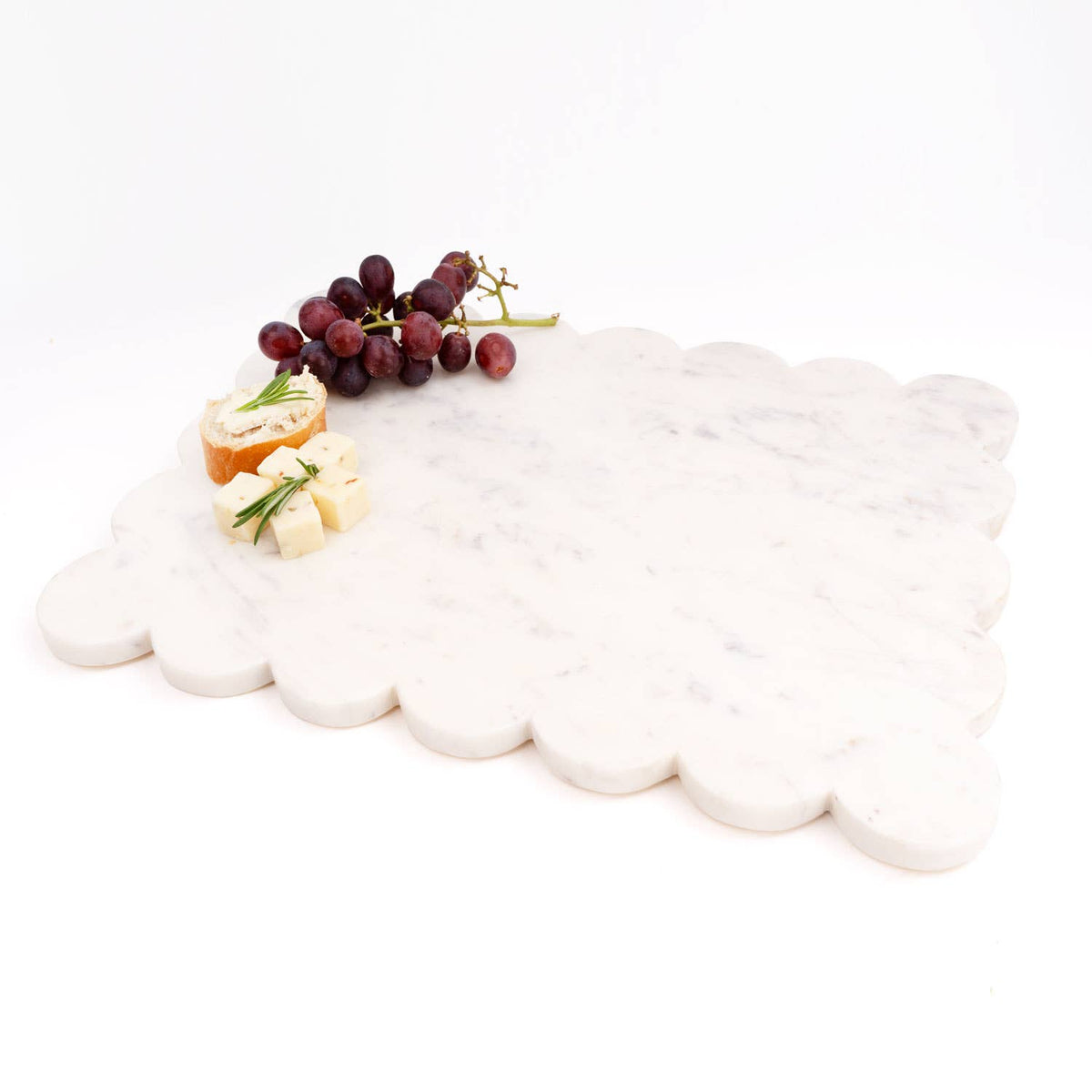 White Marble Scalloped Serving Board - The Preppy Bunny