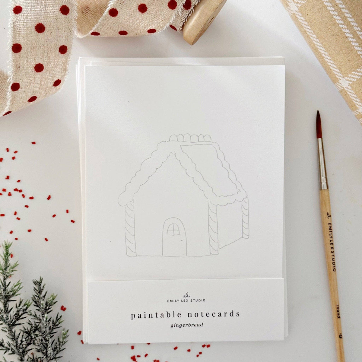 Gingerbread Paintable Notecards - The Preppy Bunny