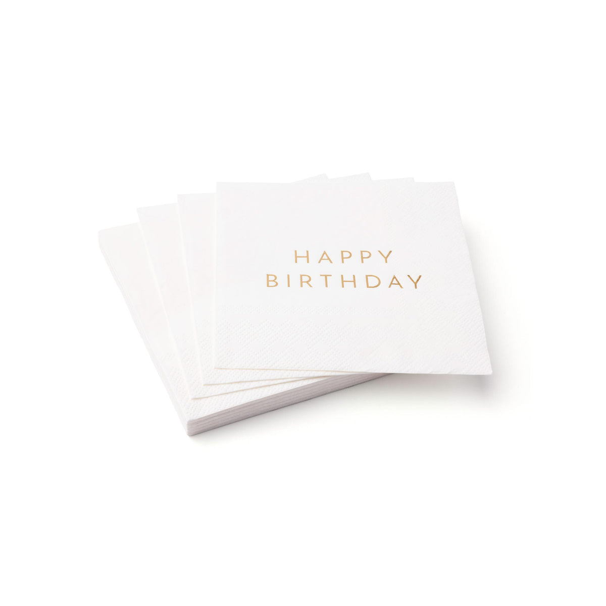 WHITE & GOLD SIGNATURE HAPPY BIRTHDAY COCKTAIL NAPKINS - The Preppy Bunny