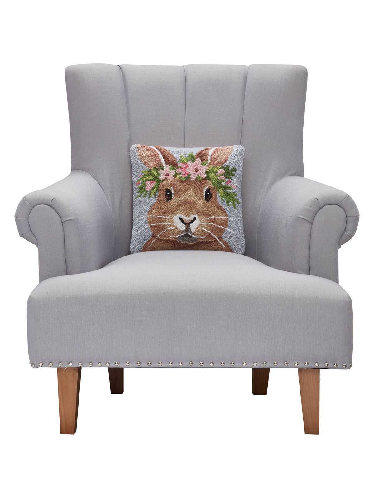 Bunny w/Crown Hook Pillow - The Preppy Bunny