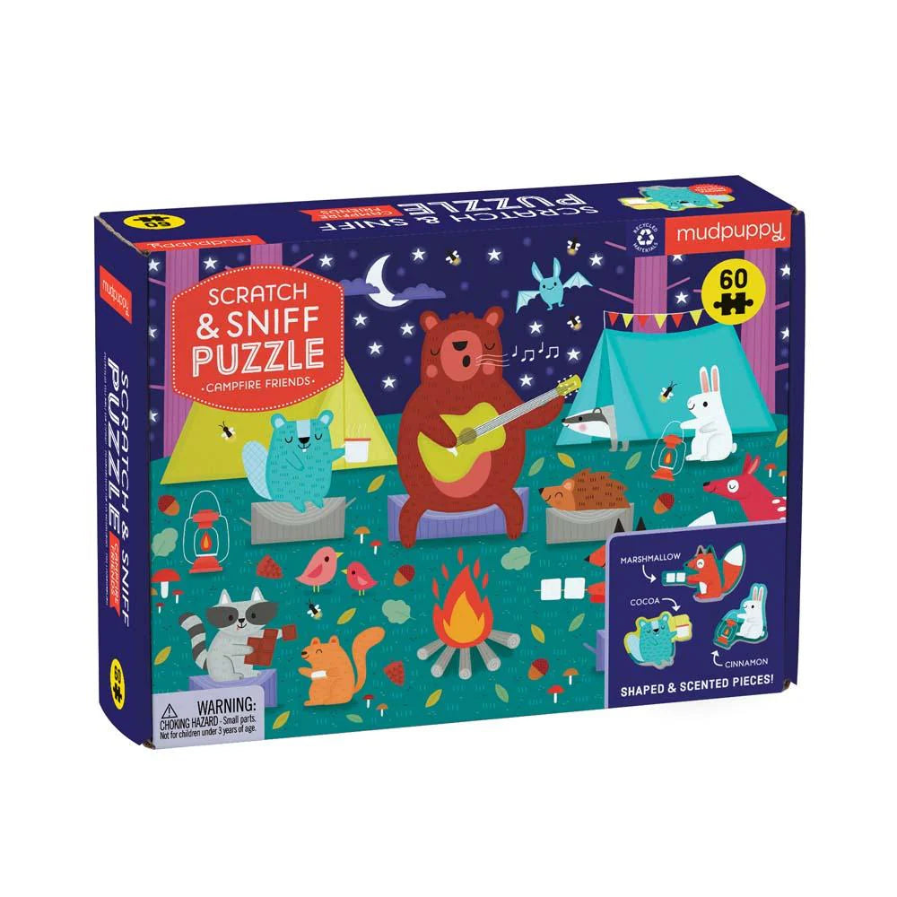 Campfire Friends Scratch and Sniff Puzzle - The Preppy Bunny