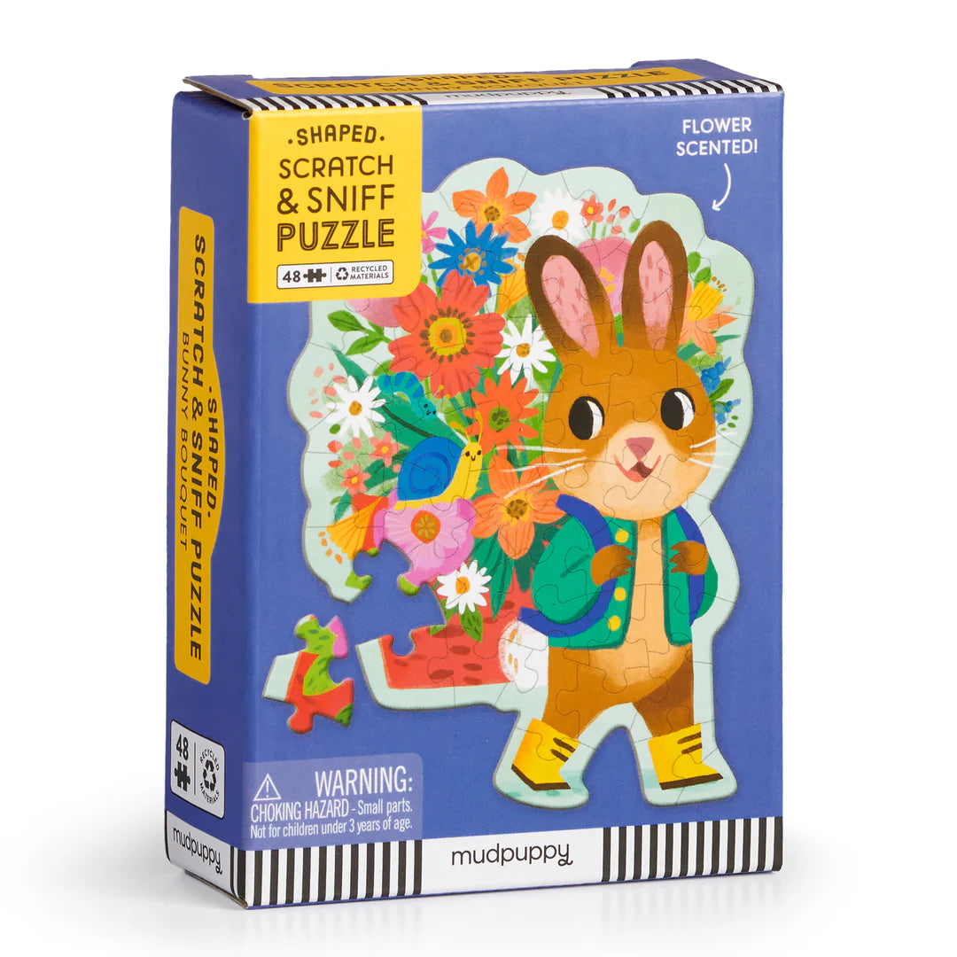 Bunny Bouquet 48 Piece Scratch &amp; Sniff Shaped Mini Puzzle