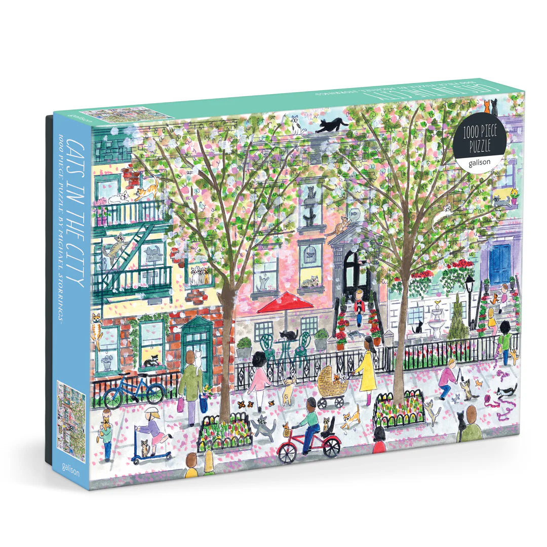 Michael Storrings Cats In The City 1000 Piece Puzzle - The Preppy Bunny