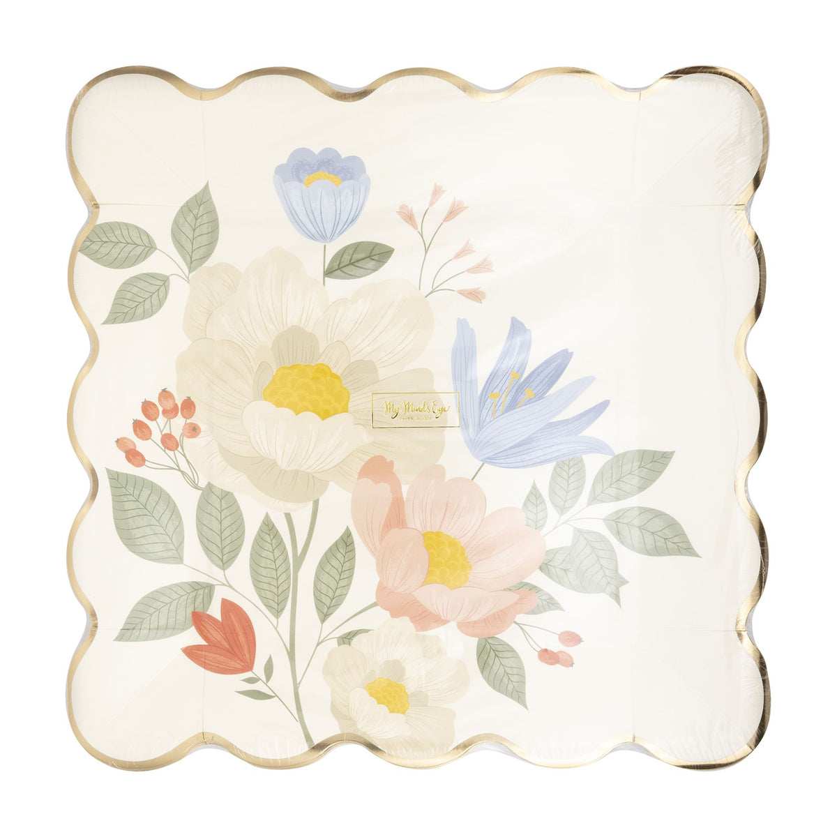 Floral Corner Paper Plates - The Preppy Bunny