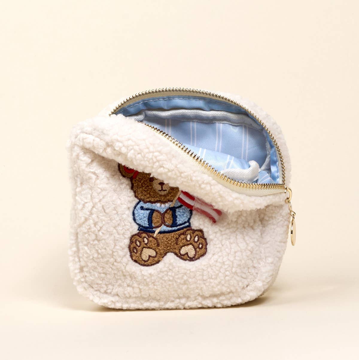 Teddy Pouch–Square Star Spangled Bear - The Preppy Bunny