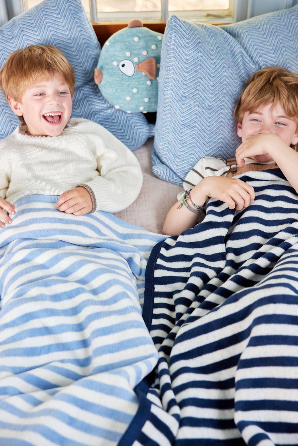 Sideline Stripe Navy Midi Blanket by ChappyWrap