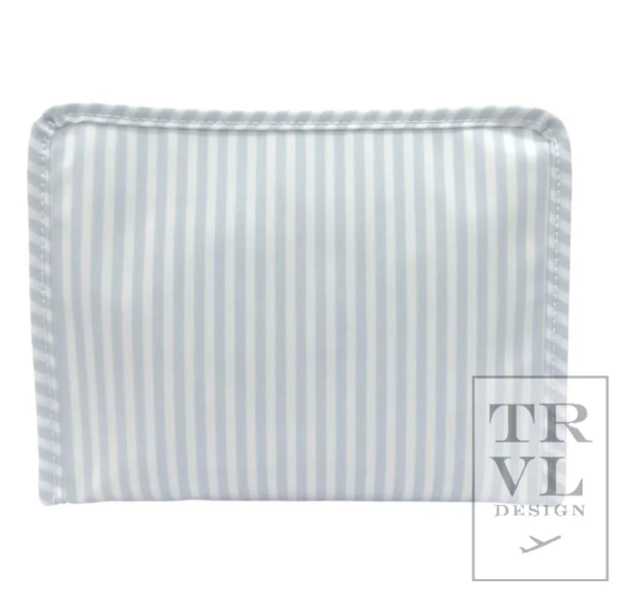 Blue Stripe Roadie Pouch - 2 sizes available - The Preppy Bunny