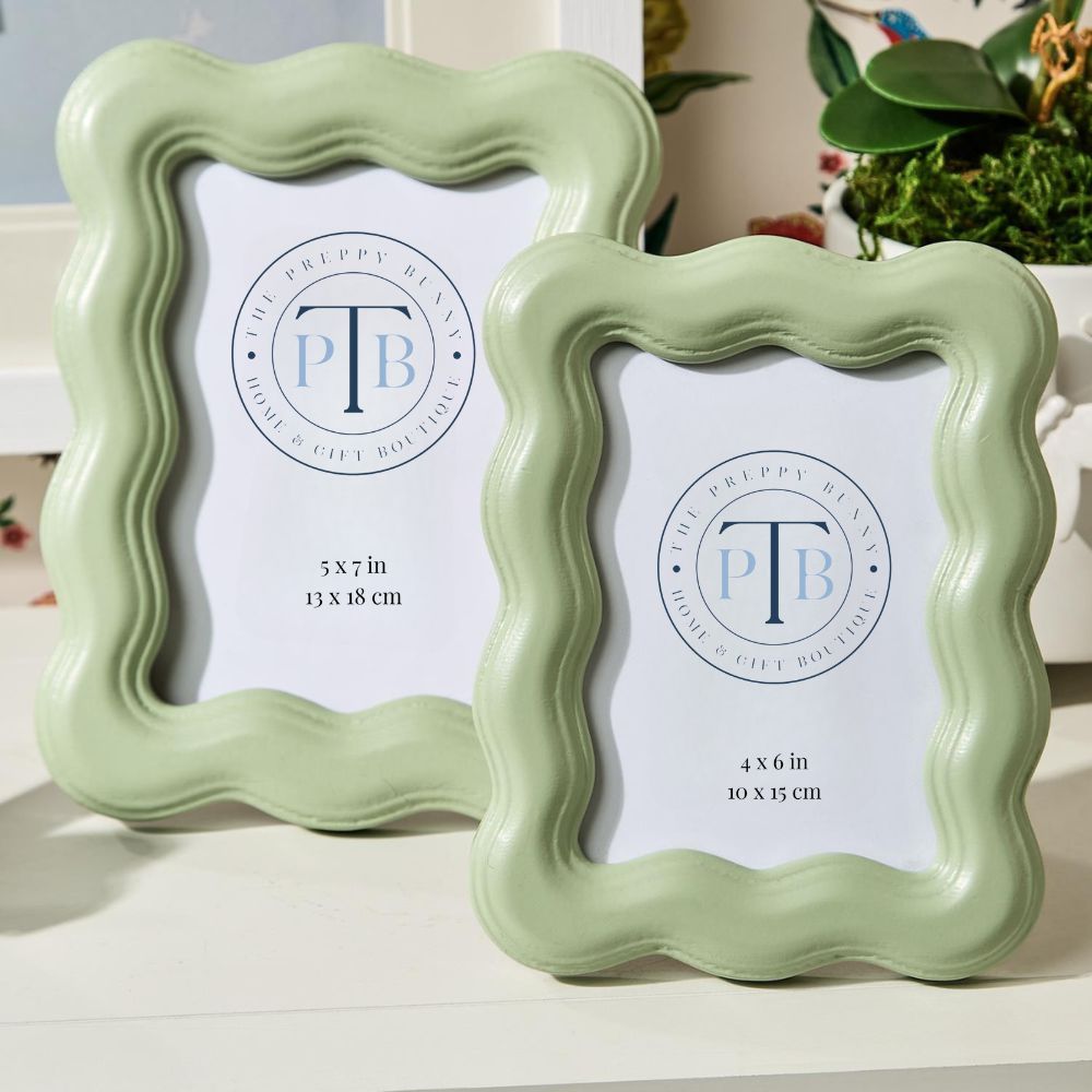 Wavy Wood Green Photo Frame - 2 sizes available