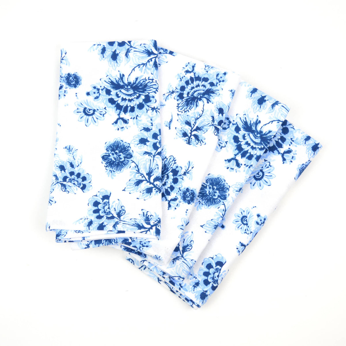 Blue Floral Printed Dinner Napkin Set - The Preppy Bunny