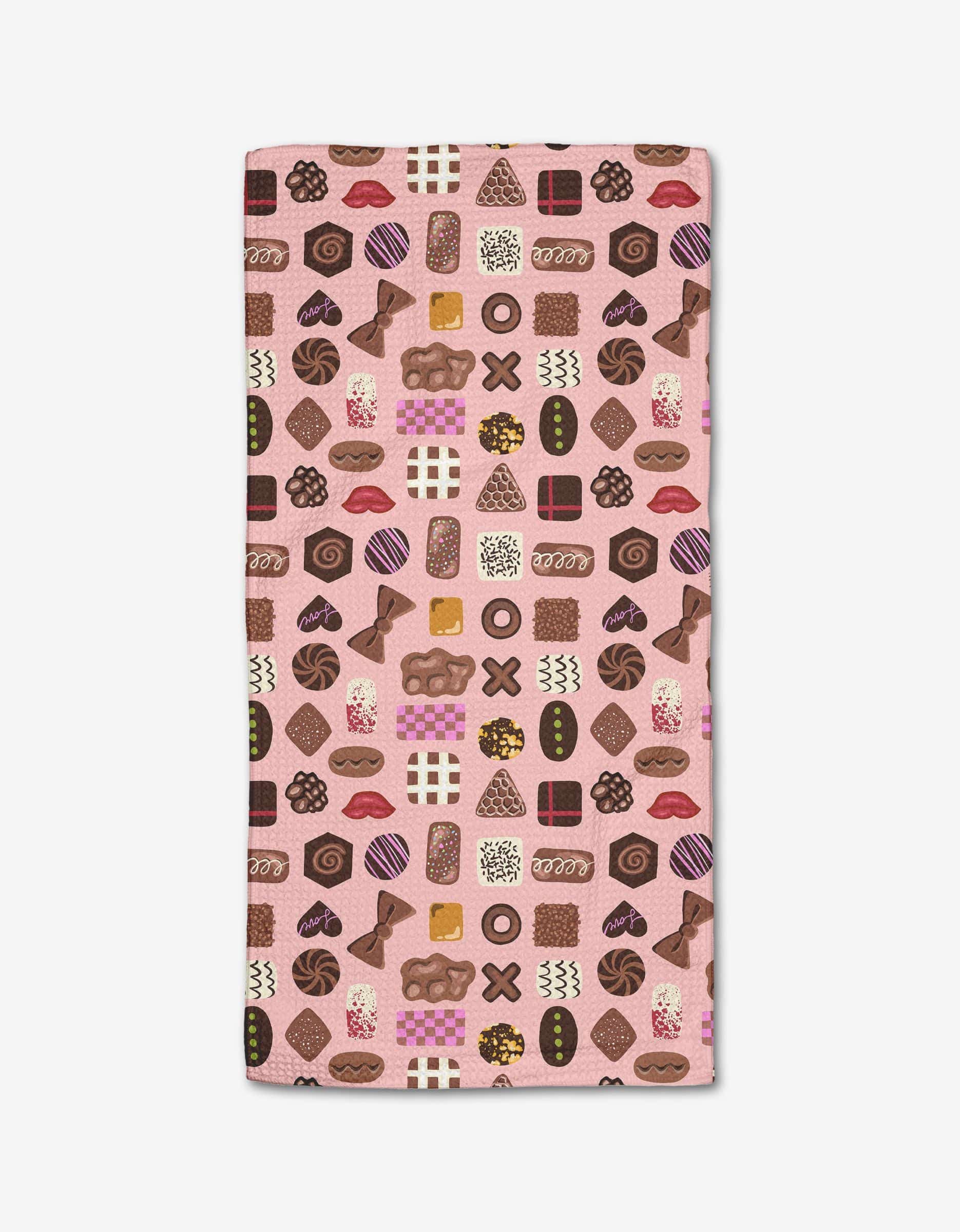 Valentine's Chocolates Geometry Bar Towel - The Preppy Bunny