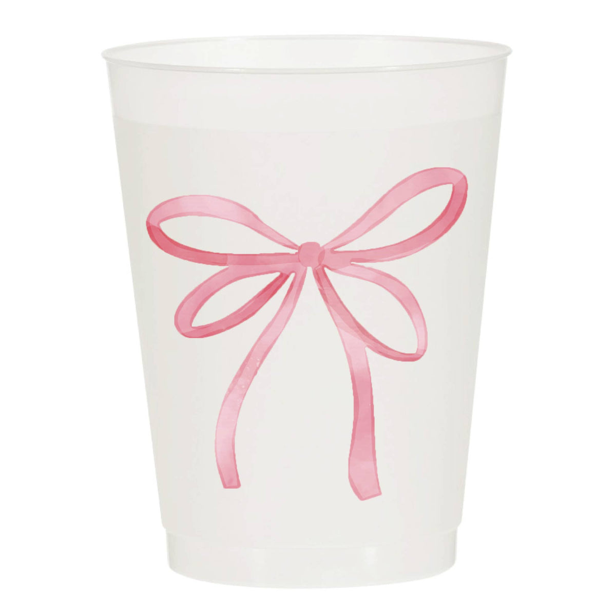 Pink Watercolor Bow Frosted Cups - The Preppy Bunny