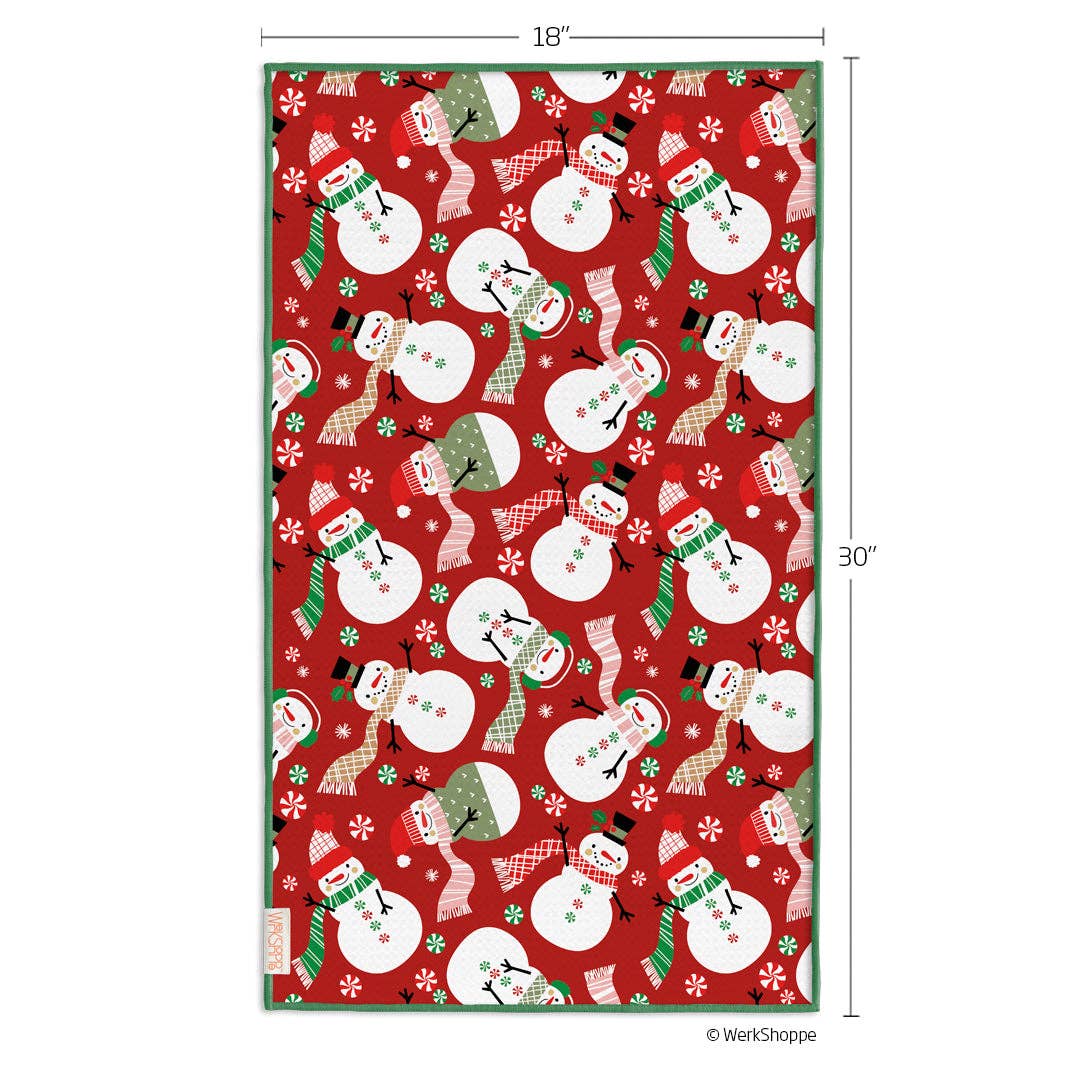 Peppermint Party Christmas Microfiber Kitchen Towel - The Preppy Bunny