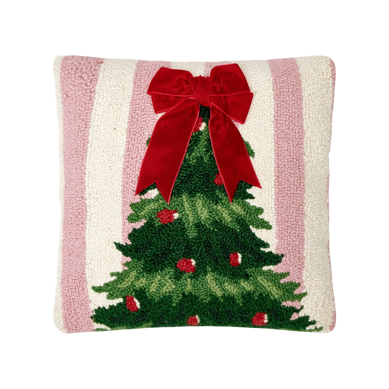 Pink Stripe Tree w/Ribbon Hook Pillow - The Preppy Bunny