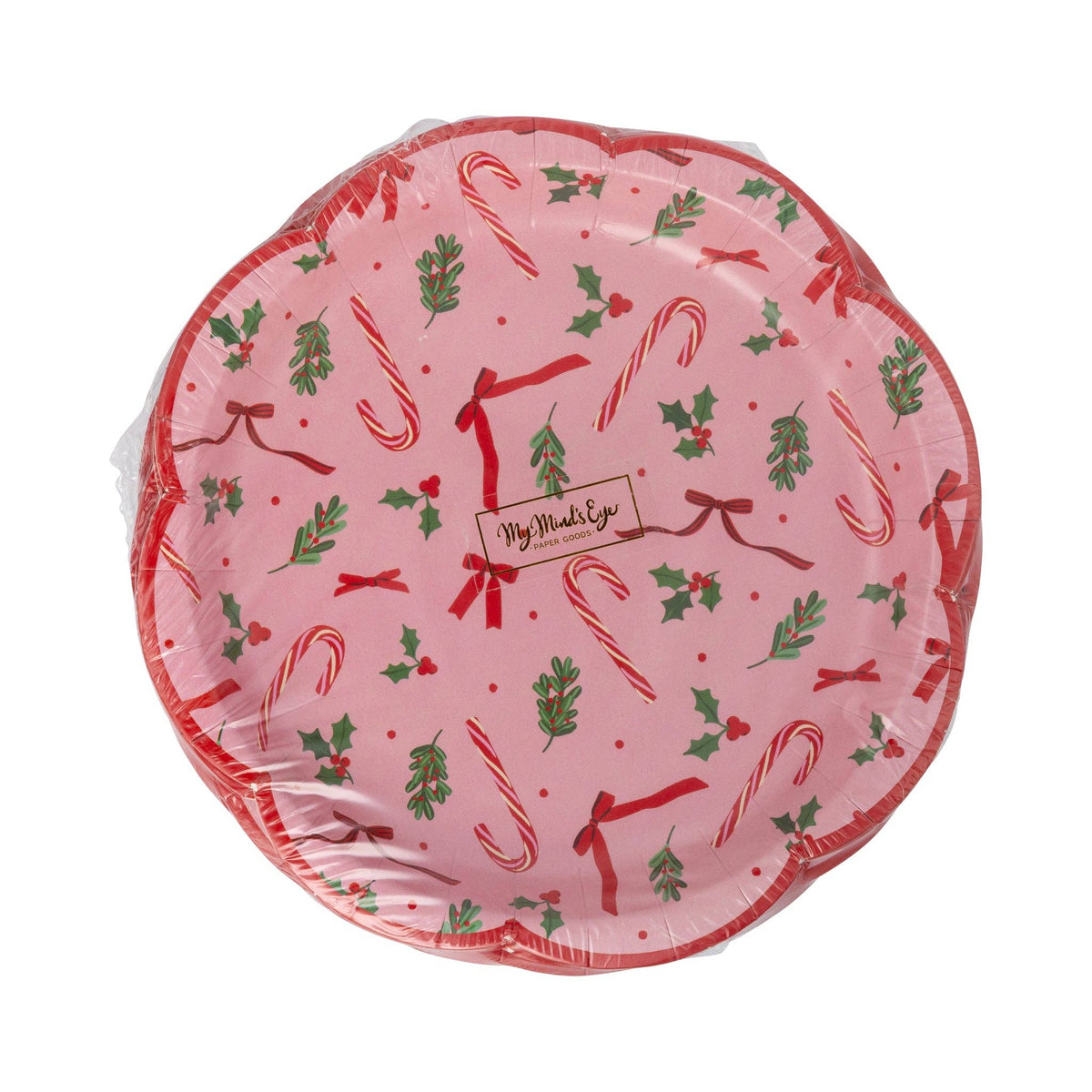 Candy Cane Patterned Paper Plates - The Preppy Bunny