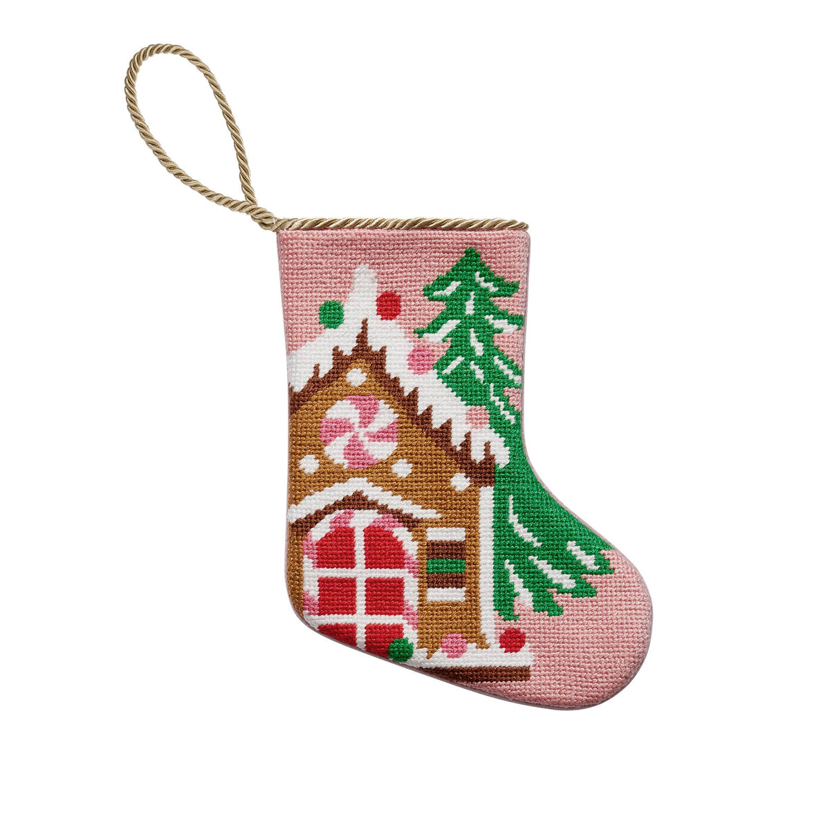 Gingerbread House Embroidered Mini Stocking - The Preppy Bunny