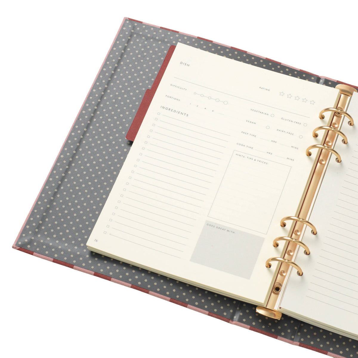 Recipe Binder-Folio - Cabana Pink