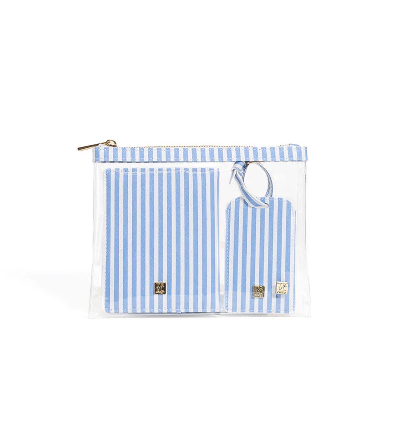 Luxe Travel 3 piece Set in Pimlico Chambray Stripe - The Preppy Bunny