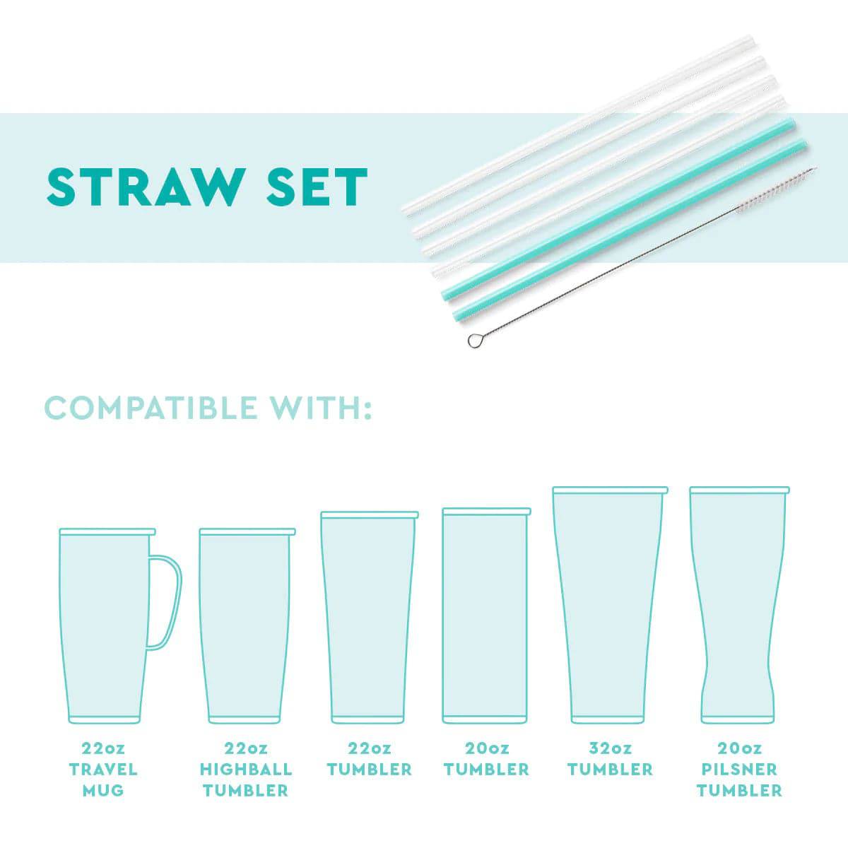 SCOUT Cool Cat + Navy Reusable Straw Set - The Preppy Bunny