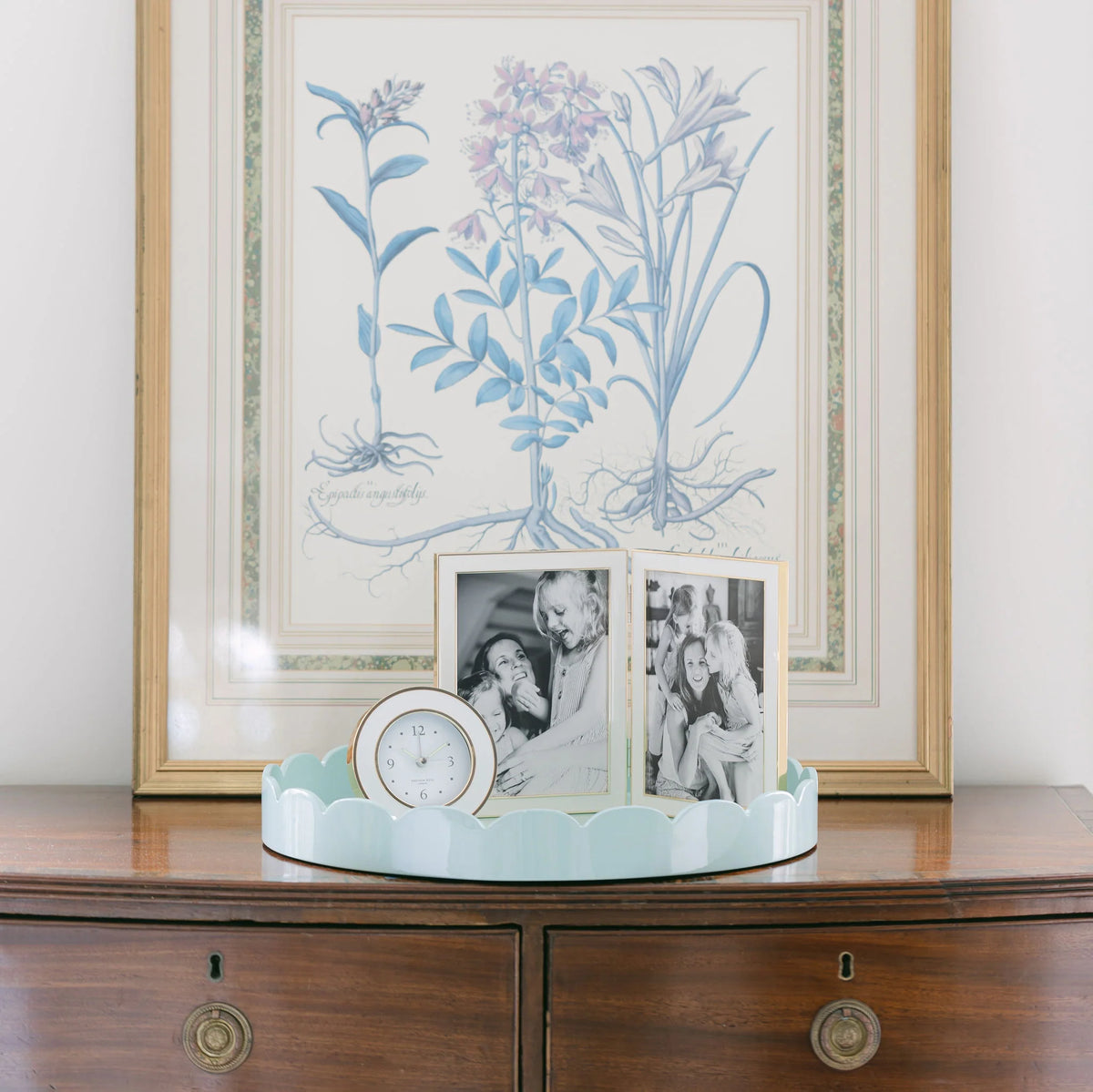 White Enamel & Gold Double Frame - The Preppy Bunny