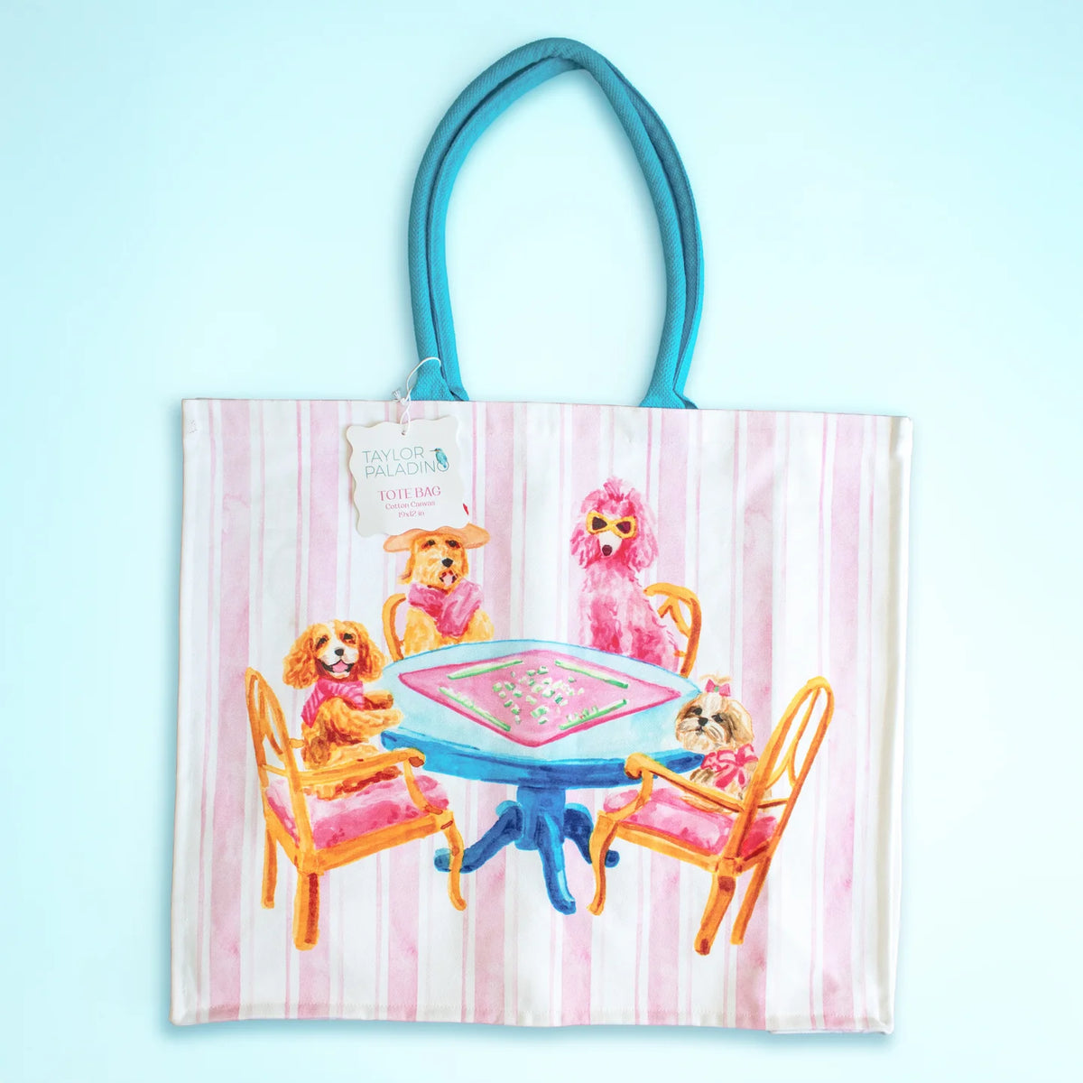 Dogs Playing Mahjong Tote Bag - The Preppy Bunny
