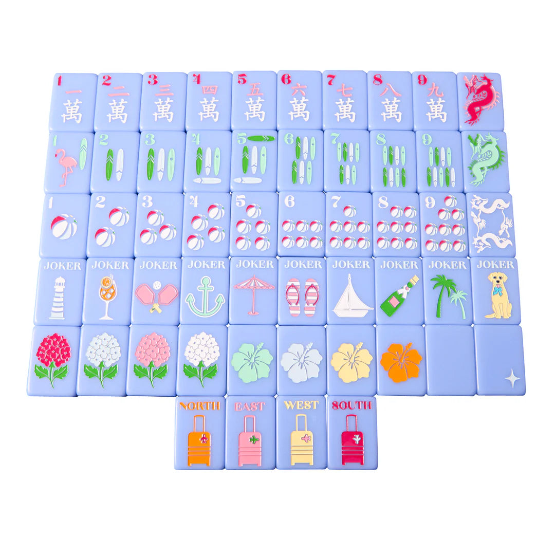 Bespoke X Gray Malin Beach Club Mahjong Tiles - Cabana Blue - The Preppy Bunny