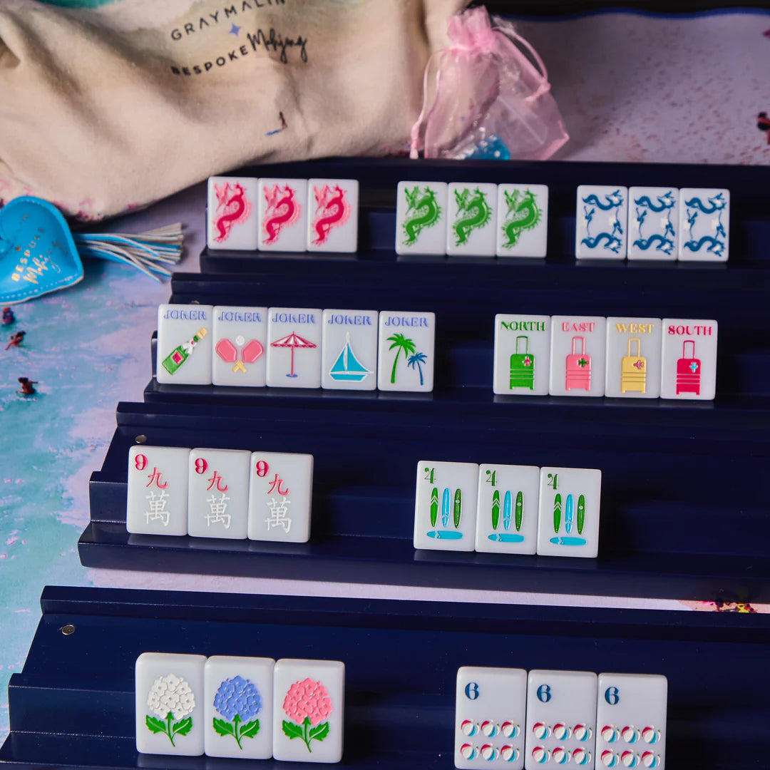 Bespoke X Gray Malin Beach Club Mahjong Tiles - Ocean Blue - The Preppy Bunny