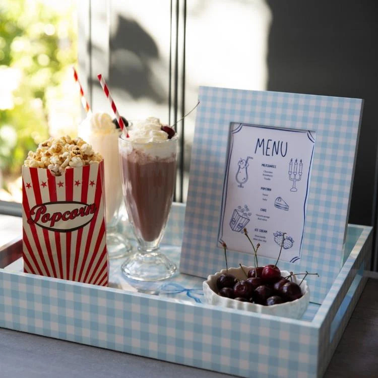 Blue Gingham Lacquer Photo Frame - The Preppy Bunny