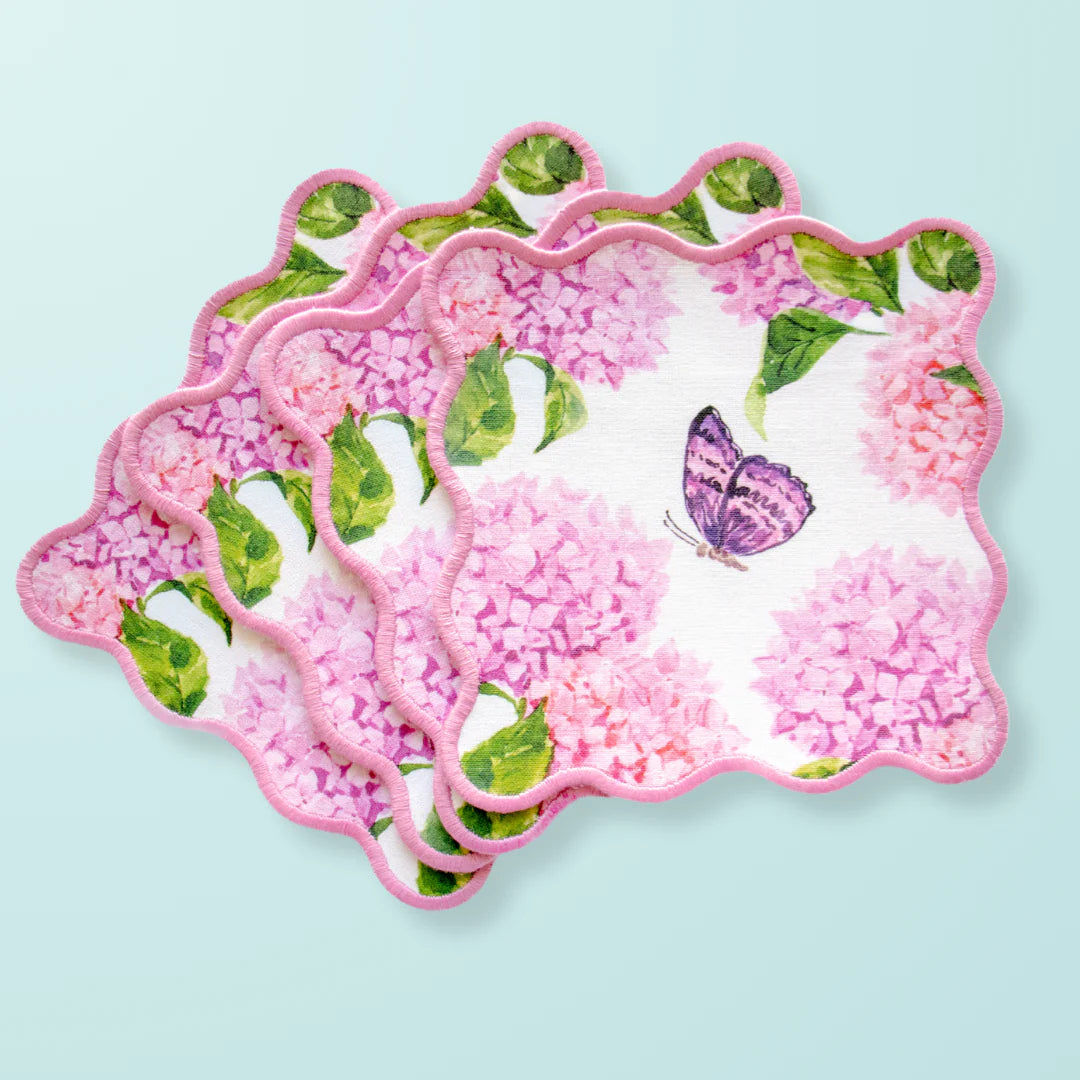 Pink and Purple Hydrangea Cocktail Squares - The Preppy Bunny
