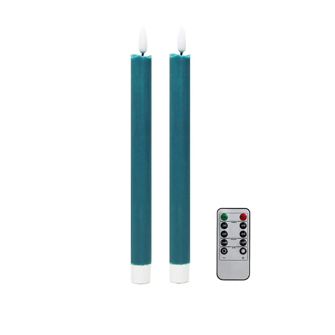 Chambray LED Taper Candle Set of 2 - The Preppy Bunny