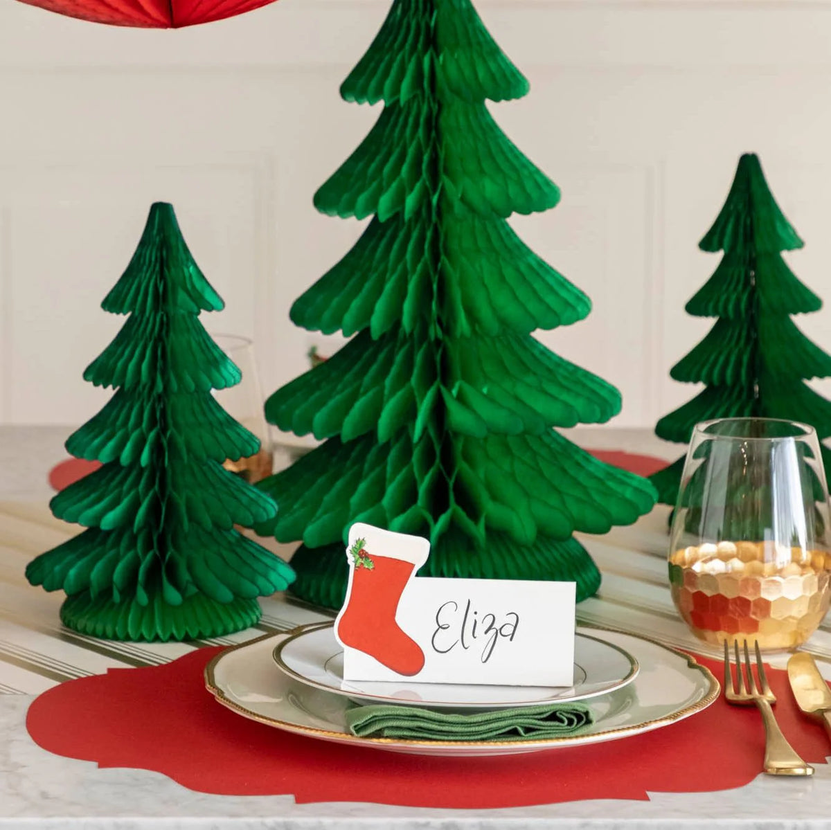 Honeycomb Large and Medium Trees - set of 2