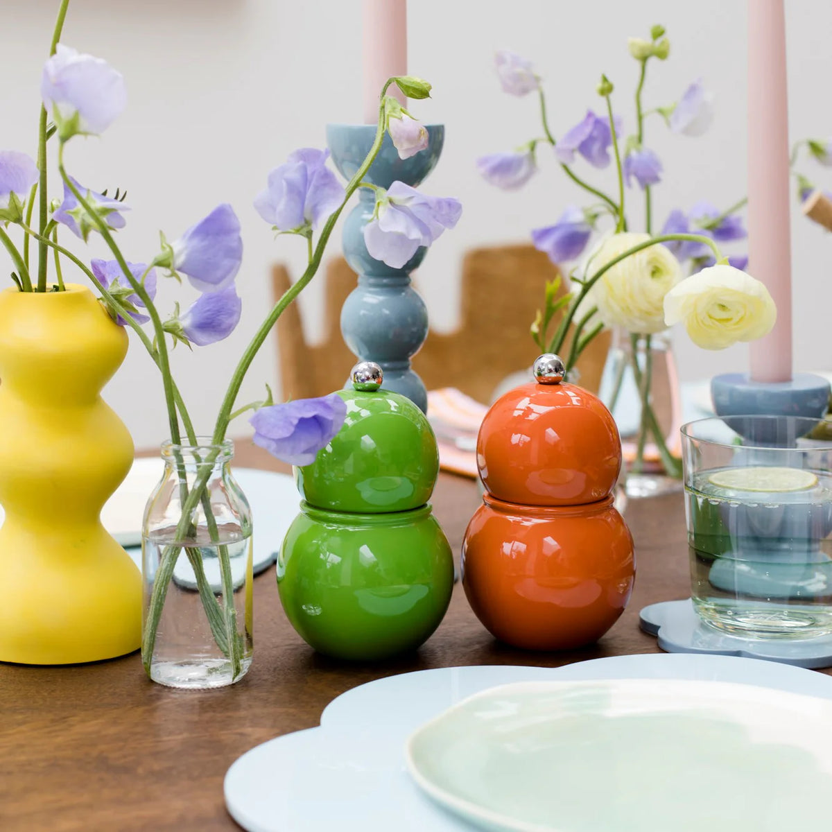 Leaf Green Lacquer Chubbie Salt or Pepper Mill - The Preppy Bunny