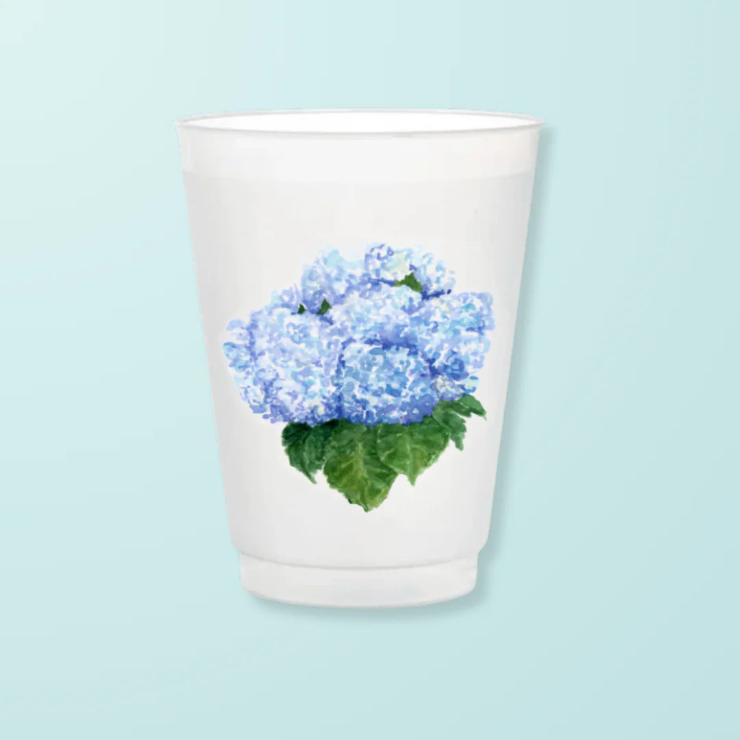 Blue Hydrangea Frosted Cups - The Preppy Bunny