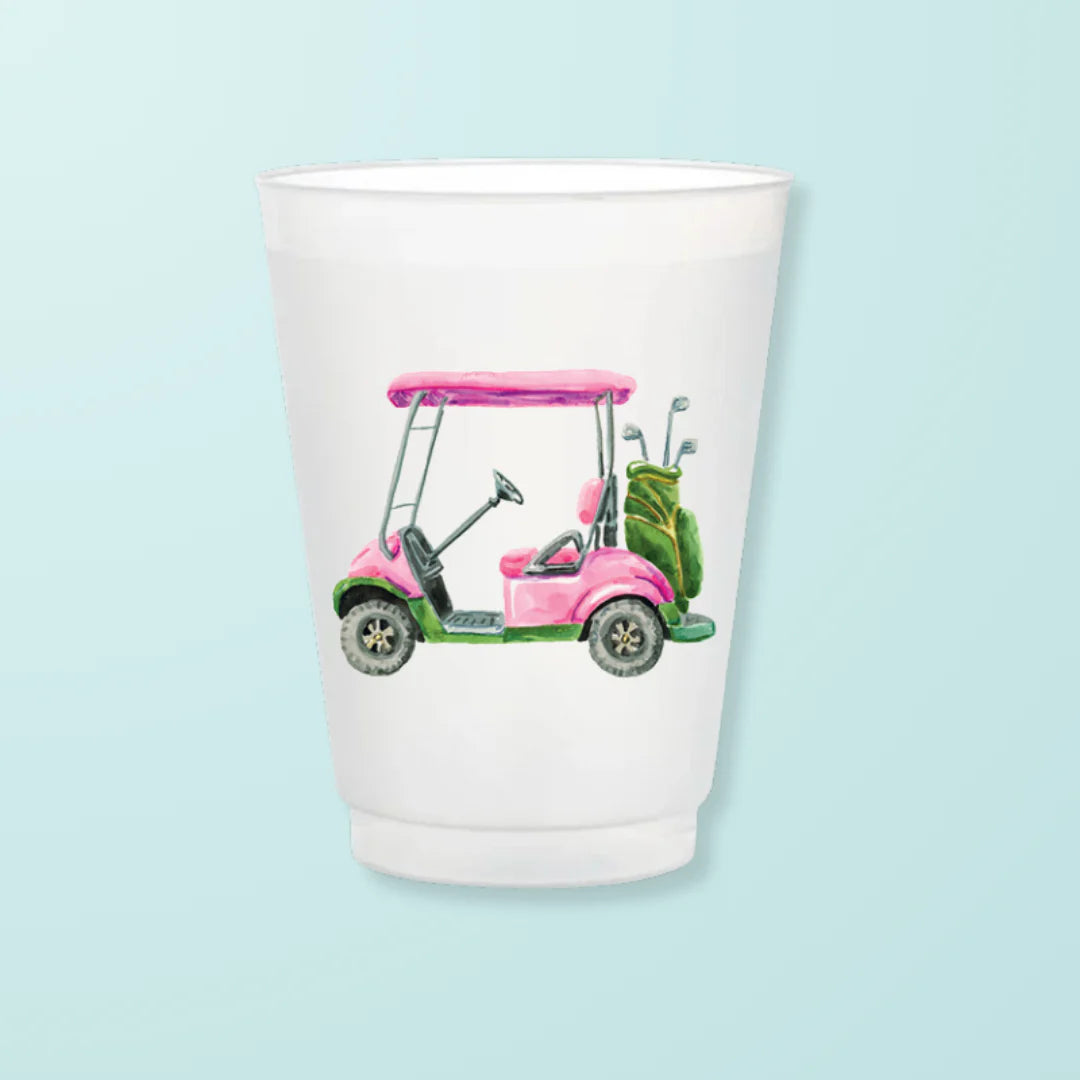Golf Cart Frosted Cups - The Preppy Bunny