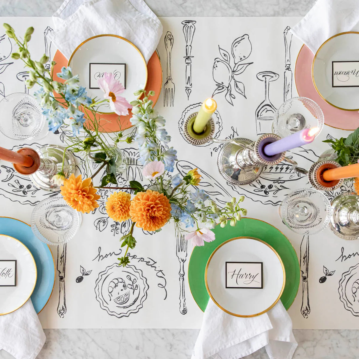 Dinner Party Paper Table Runner - The Preppy Bunny