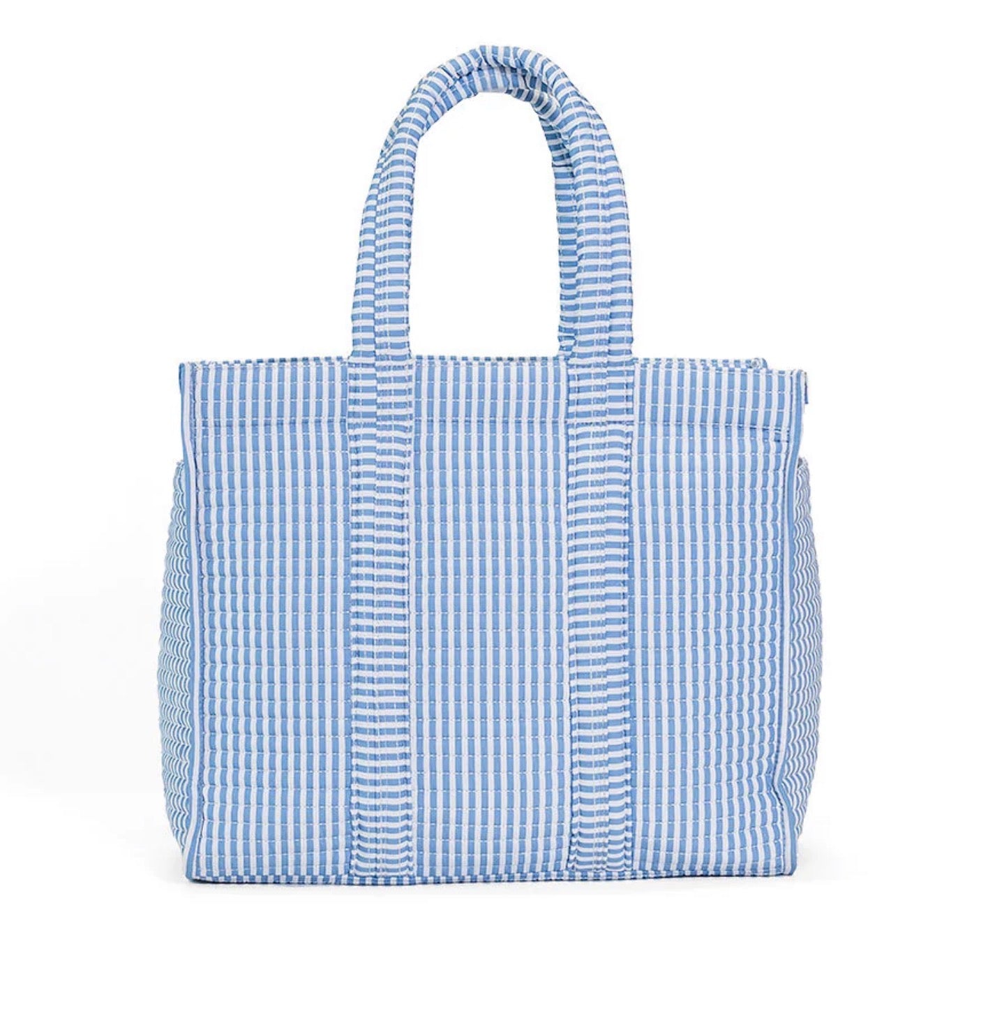 Quilted Go Go Tote in Pimlico Stripe Chambray - The Preppy Bunny