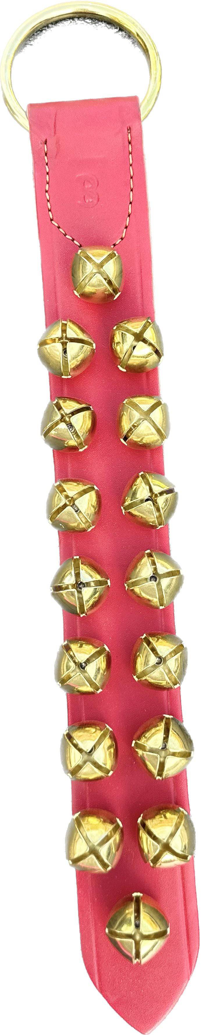 Red 16&quot; 2 Rows of Small Brass Plated Bells - The Preppy Bunny