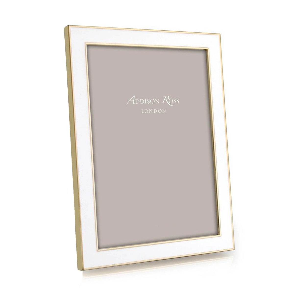 White Enamel & Gold Picture Frame - The Preppy Bunny