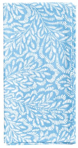 Block Print Leaves Dinner Napkins in Blue &amp; White - Set of 4 - The Preppy Bunny