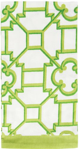 Garden Trellis Cloth Dinner Napkin in Green - 4 Napkins Per Set