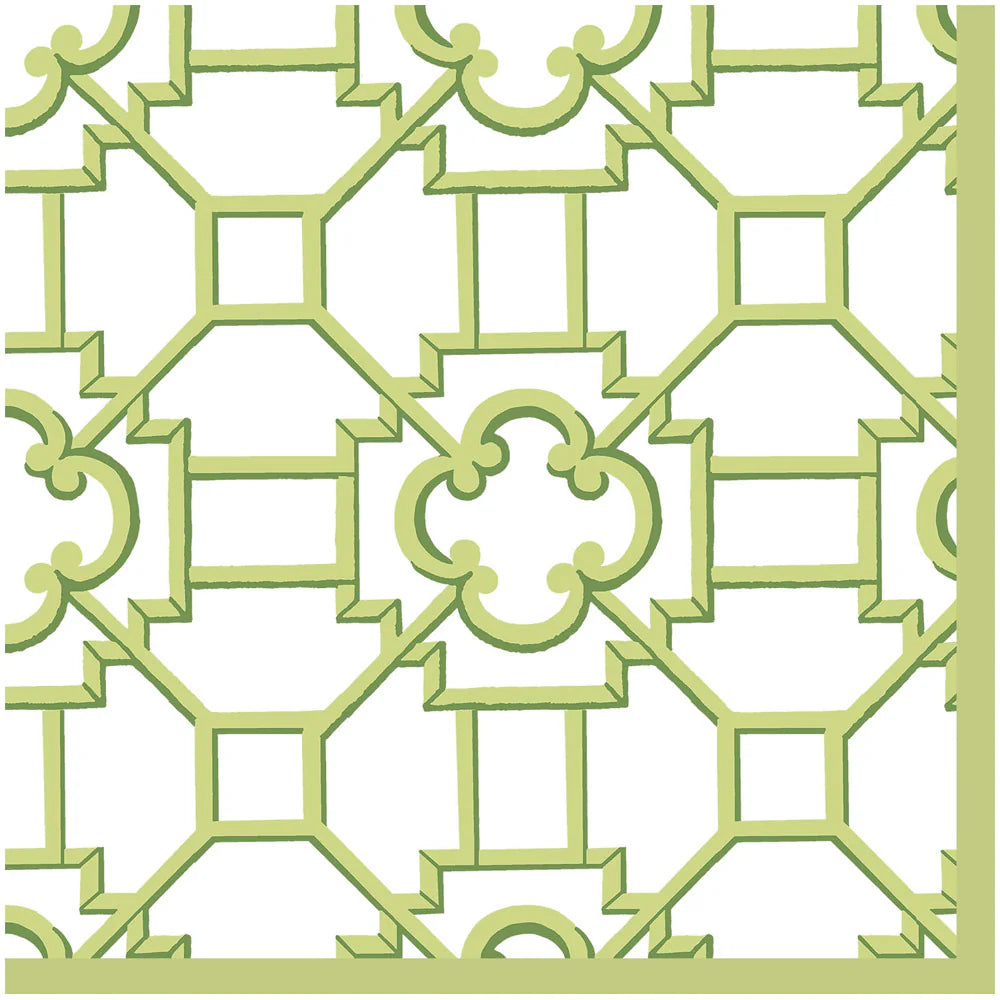 Garden Trellis Cloth Dinner Napkin in Green - 4 Napkins Per Set