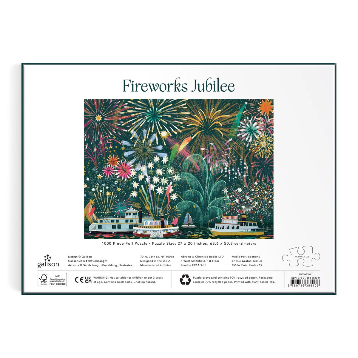 Fireworks Jubilee 1000 Piece Foil Puzzle - The Preppy Bunny