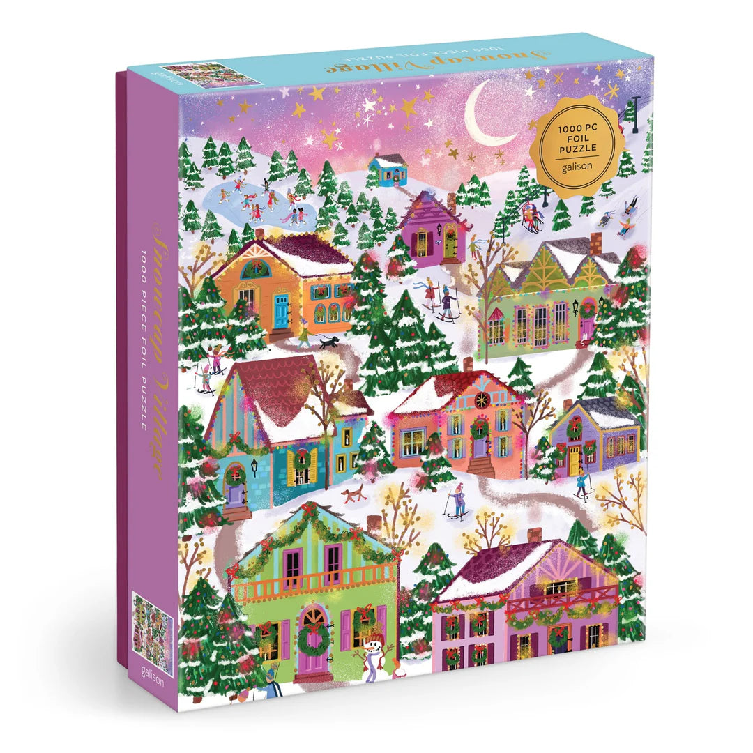 Joy Laforme Snowcap Village 1000 Piece Foil Puzzle - The Preppy Bunny