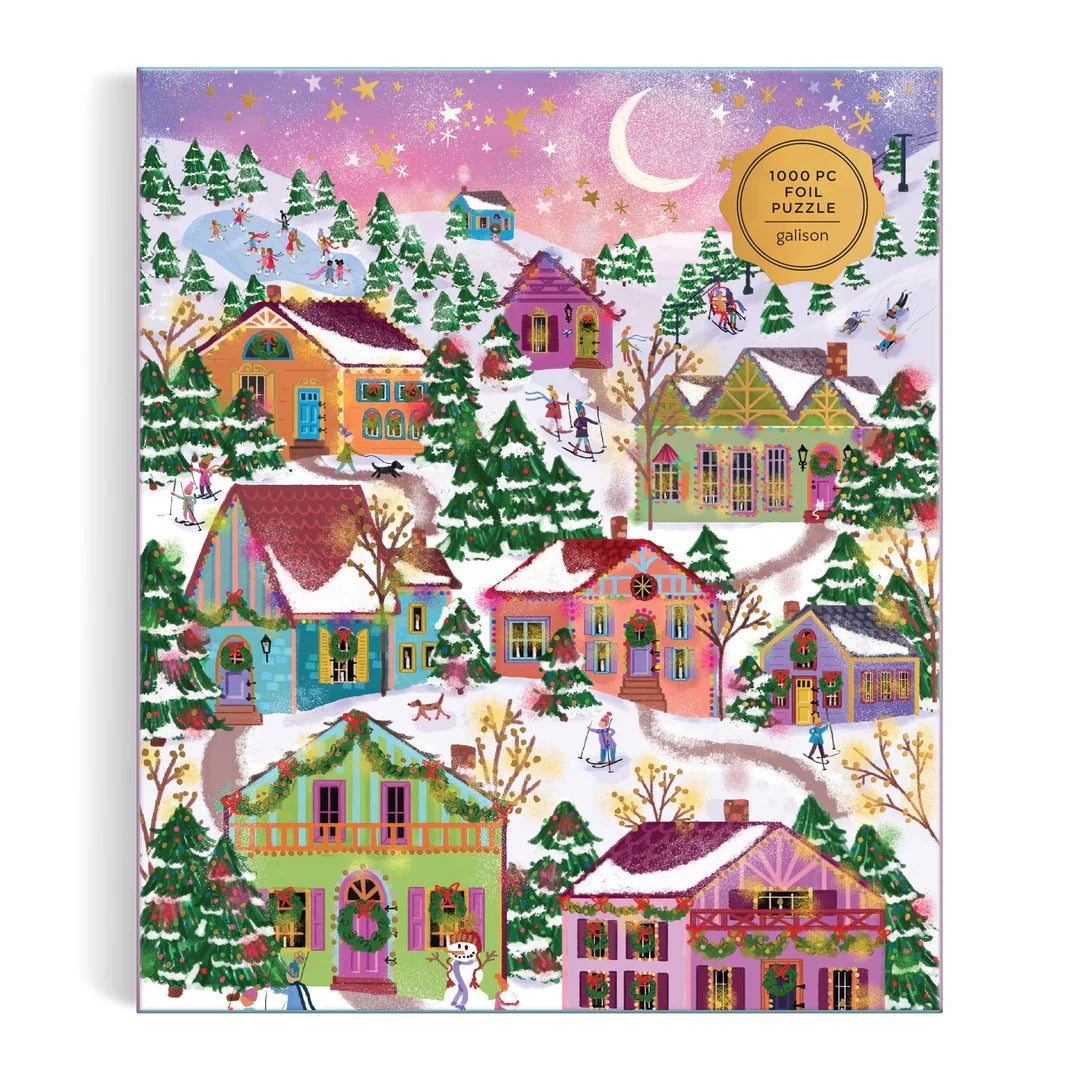 Joy Laforme Snowcap Village 1000 Piece Foil Puzzle - The Preppy Bunny