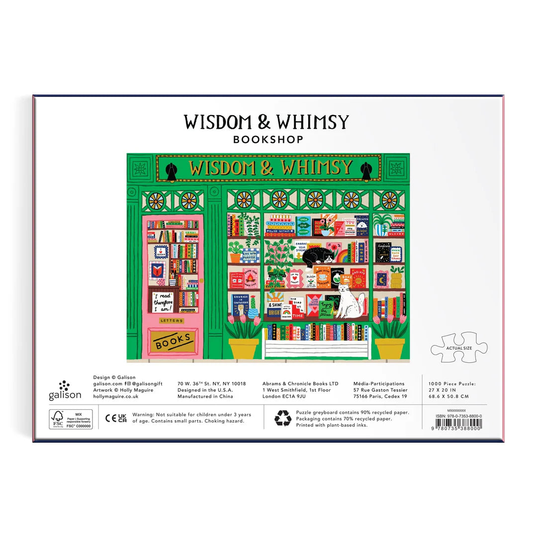 Wisdom & Whimsy Bookshop 1000 Piece Foil Puzzle - The Preppy Bunny