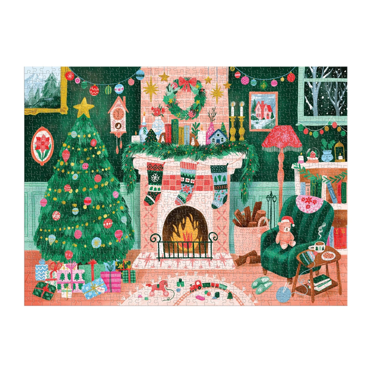 Cozy by the Fireplace 1000 Piece Puzzle - The Preppy Bunny