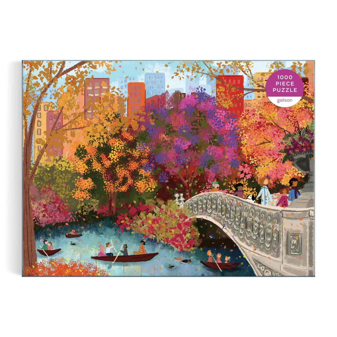 Joy Laforme Autumn on Bow Bridge 1000 Piece Puzzle - The Preppy Bunny