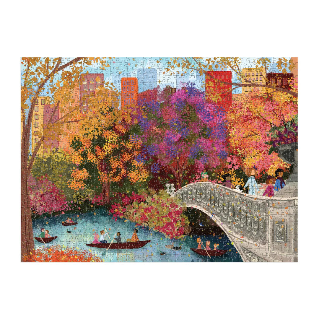 Joy Laforme Autumn on Bow Bridge 1000 Piece Puzzle - The Preppy Bunny