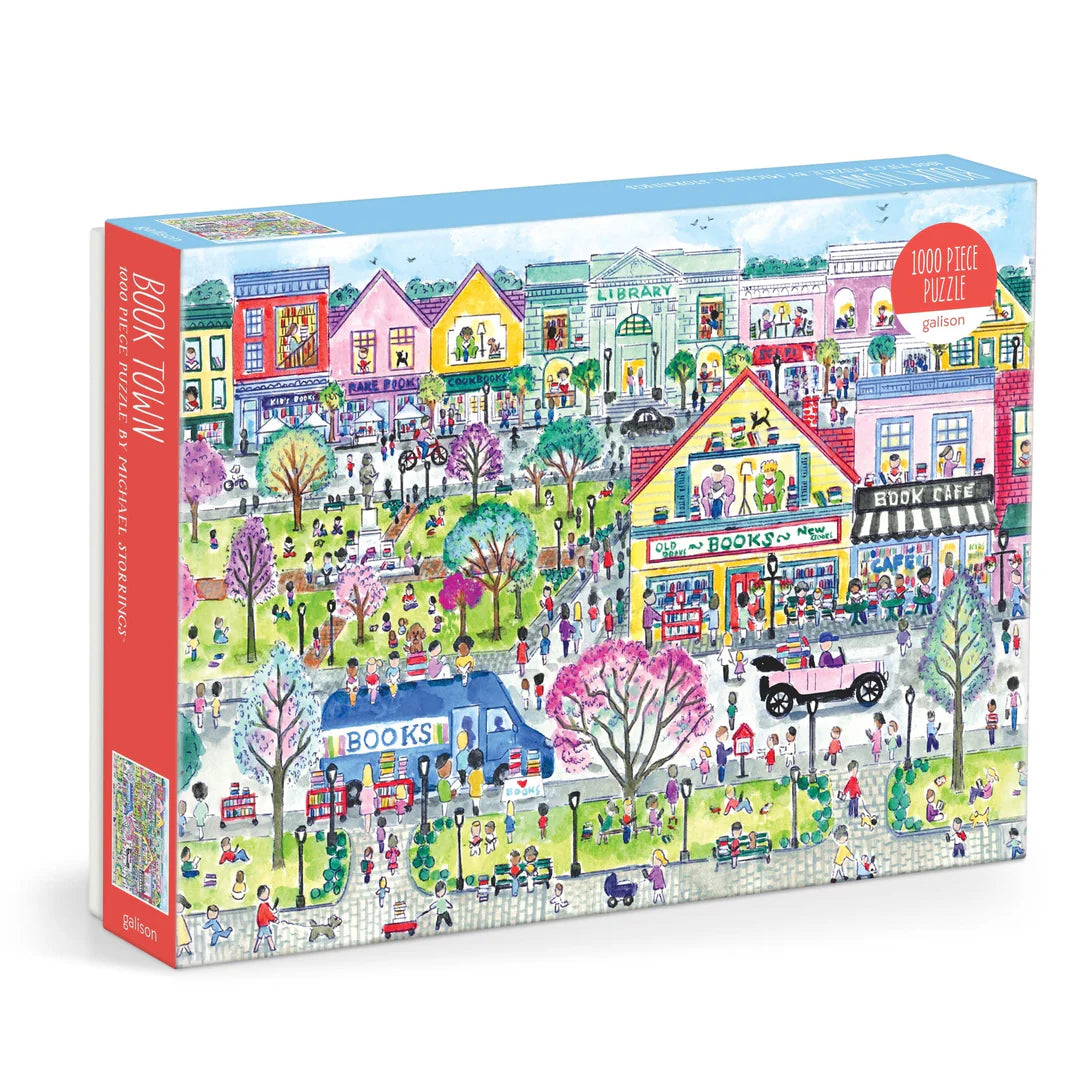 Michael Storrings Book Town 1000 Piece Puzzle - The Preppy Bunny