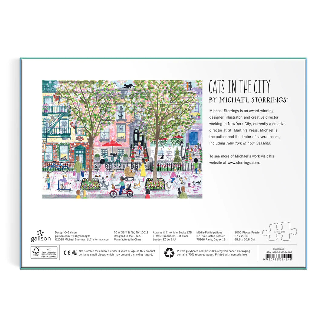 Michael Storrings Cats In The City 1000 Piece Puzzle - The Preppy Bunny